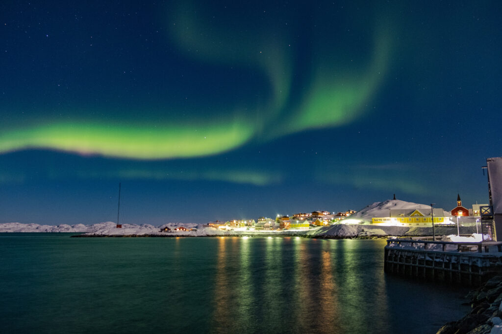 Northern Lights over Nuuk, Greenland - taken from the Colonial Harbour