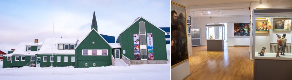 Exterior and interior of Nuuk Art Museum - perfect place to visit on a City tour or for some Greenlandic Culture - Greenland