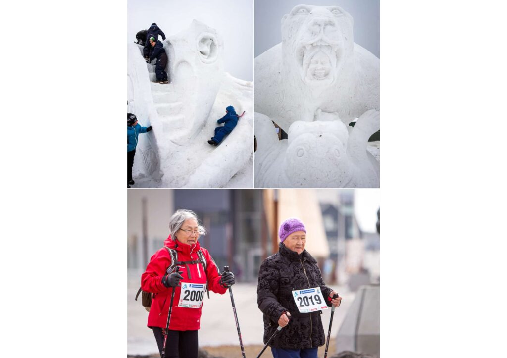 Montage of images from the Nuuk Snow Festival and Maaji Nuan - winter festivals in Greenland