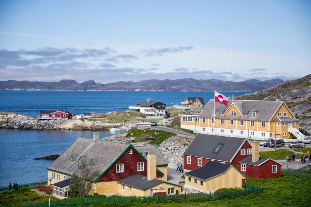 The Colonial Harbour in Nuuk on a sunny day