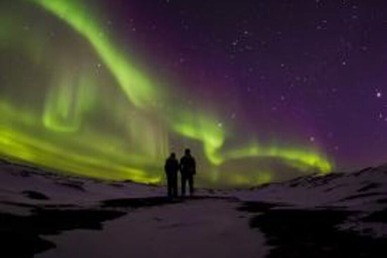 Watching the northern lights dance near Kangerlussuaq