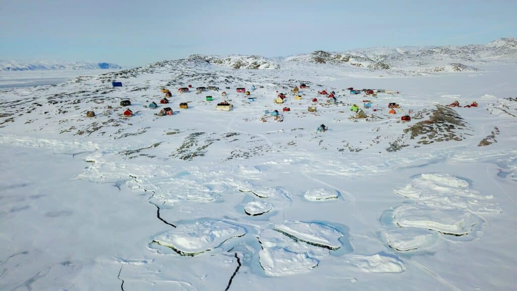 Oqaatsut settlement in winter
