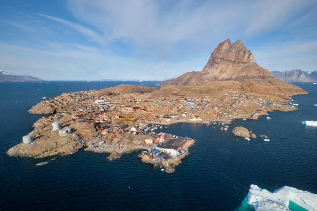 Aerial view of the island of Uummannaq