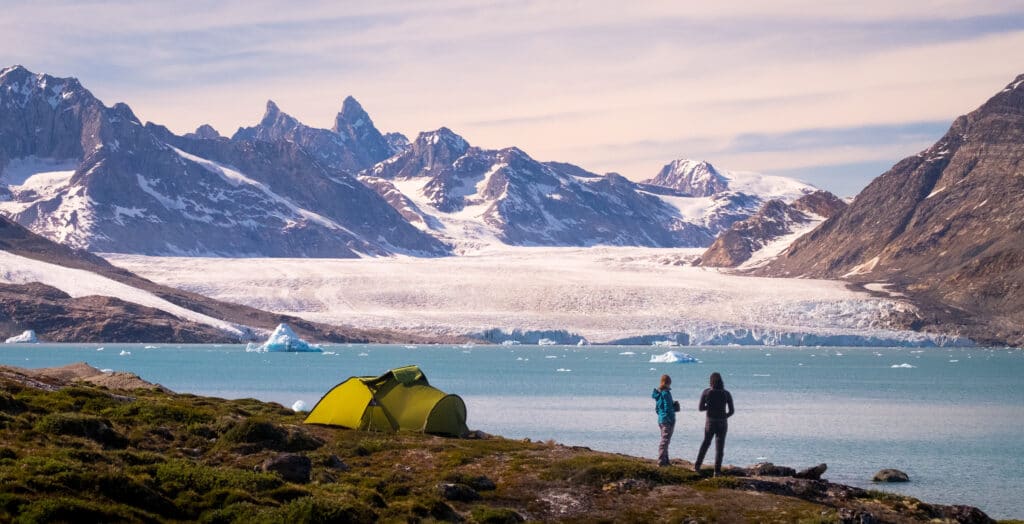 Camping near the Karale Glacier north of Tasiilaq and Kulusuk on a long-distance hiking tour in East Greenland - Guide to Greenland