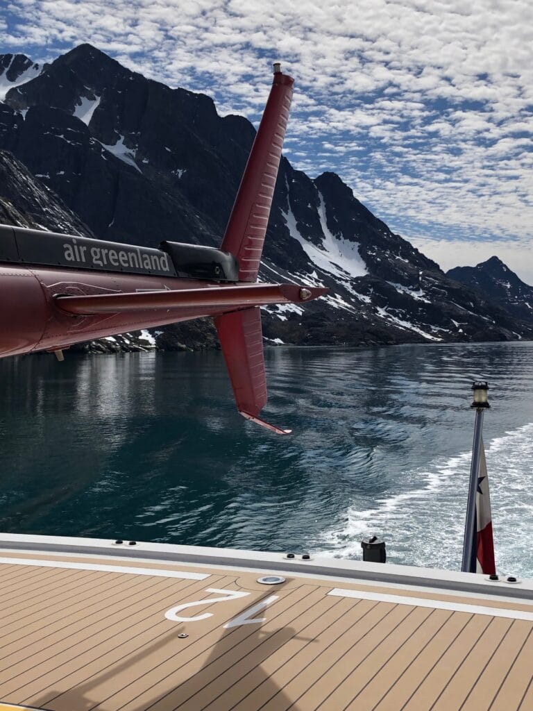 Charter a helicopter while sailing