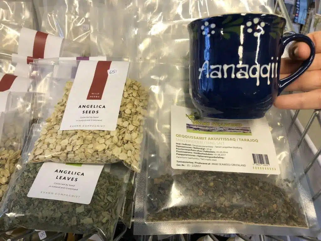 Souvenirs in Greenland, a cup and seeds