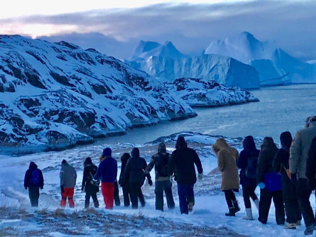 People on a guided hike