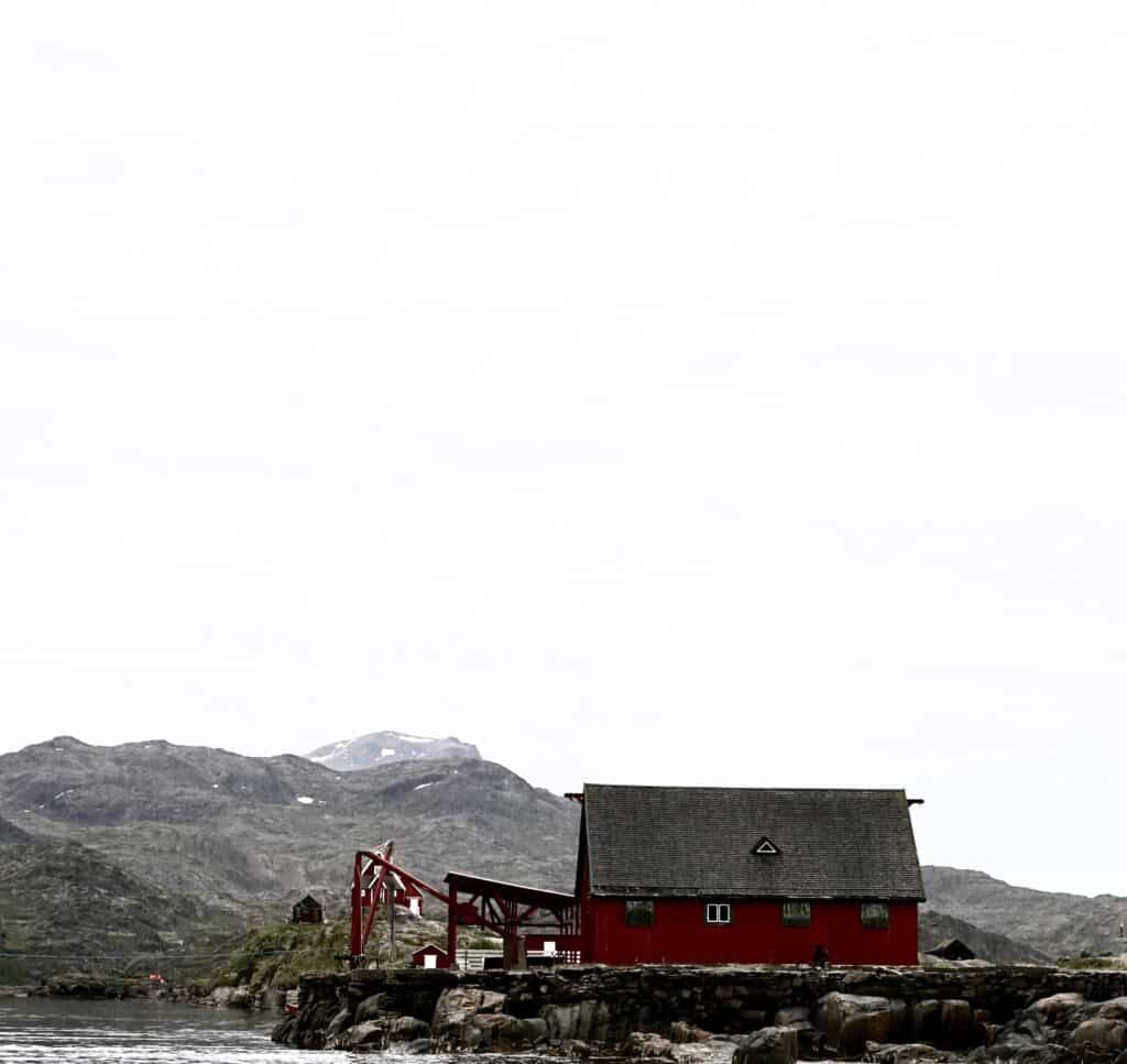 A small red house in Greenland