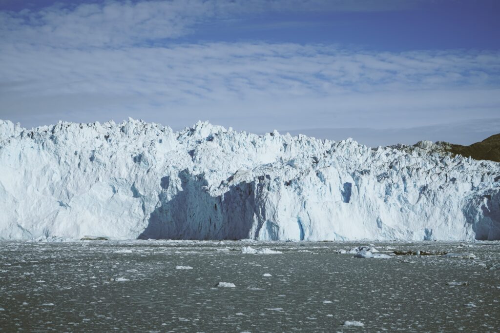 Mouth of a blue an beautiful glacier