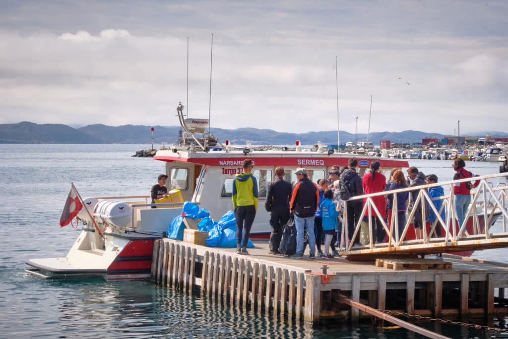 Passengers waiting to board boat Qaqortoq