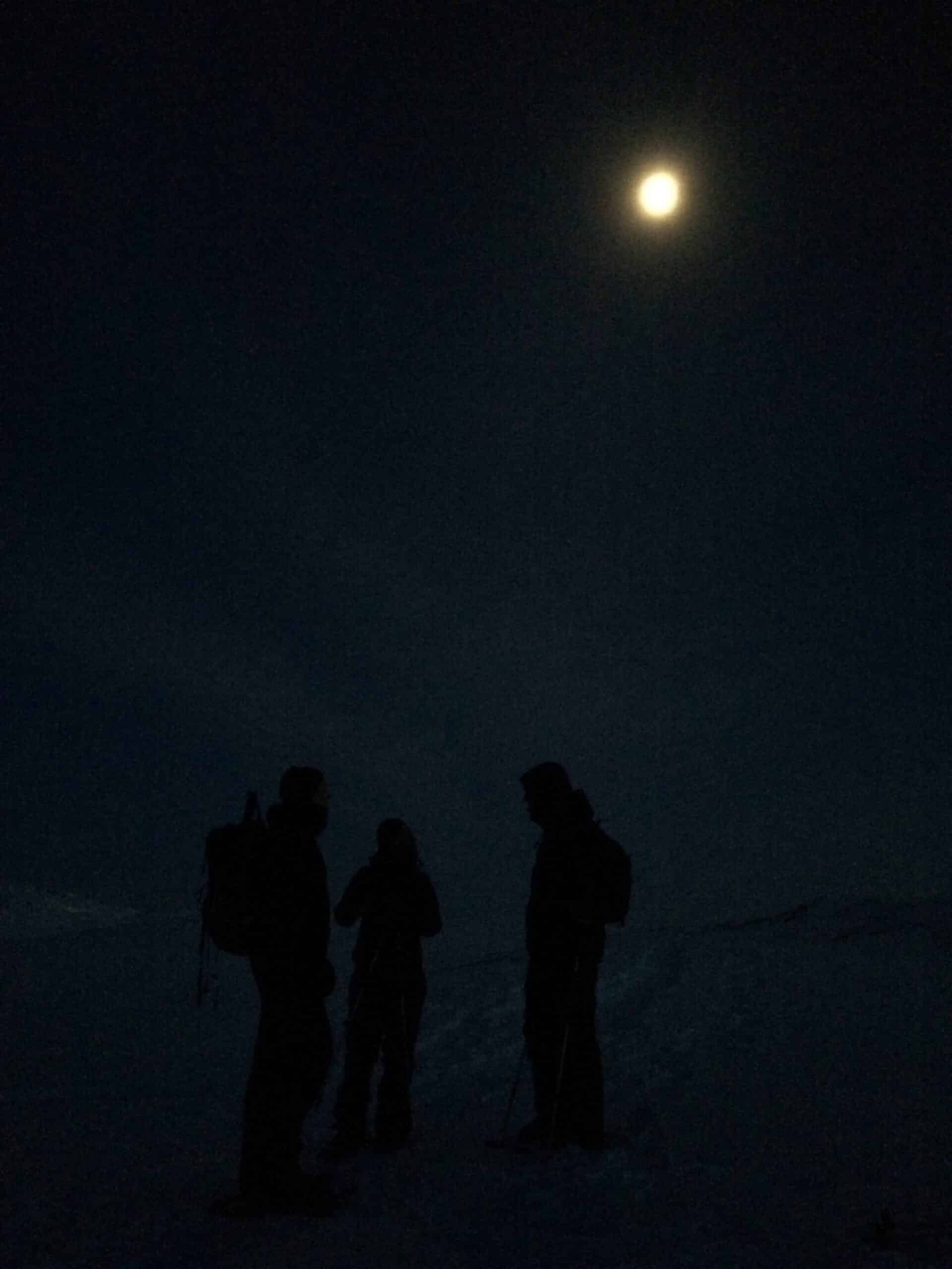 Snowshoeing in the moonlight Guide to Greenland