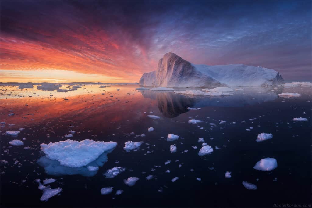 Amazing light over iceberg