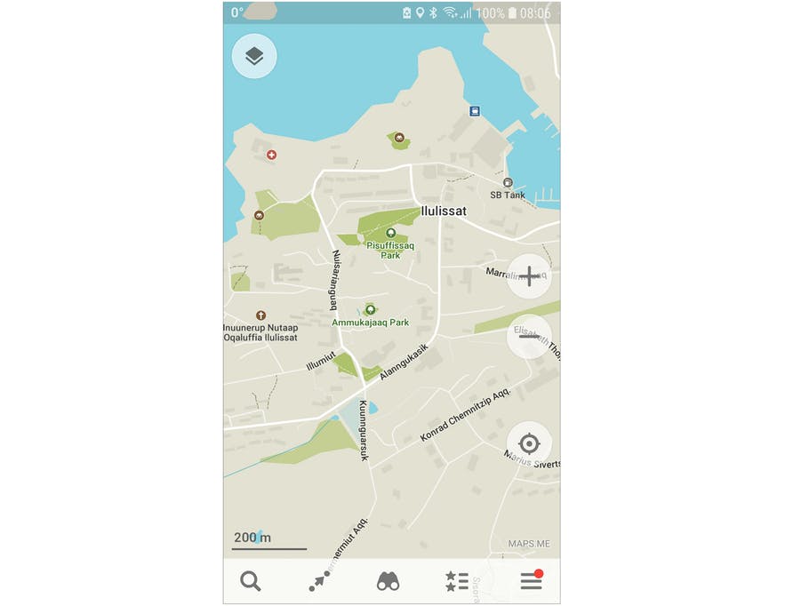 Screenshot of Ilulissat from maps me