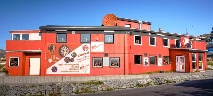 Exterior of the Rock House in Qaqortoq - the night life of South Greenland