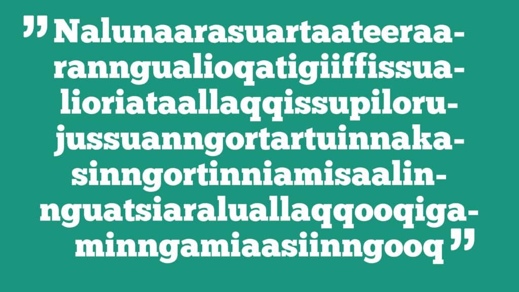 The longest word in the Greenlandic language