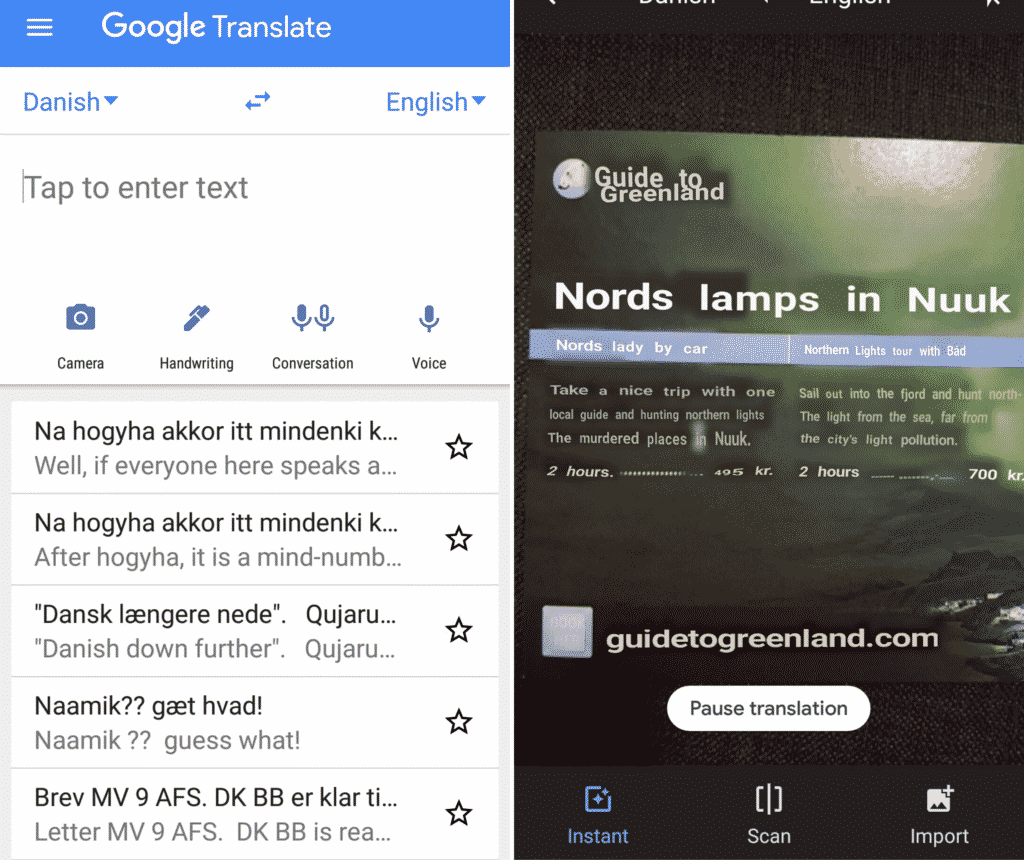 google translate iphone app iceland