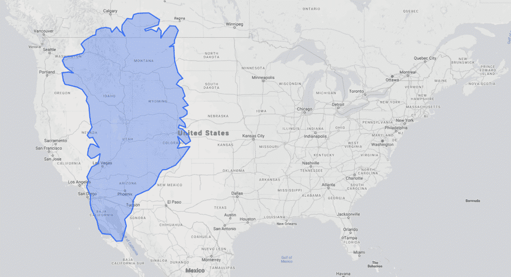 Greenland compared with USA