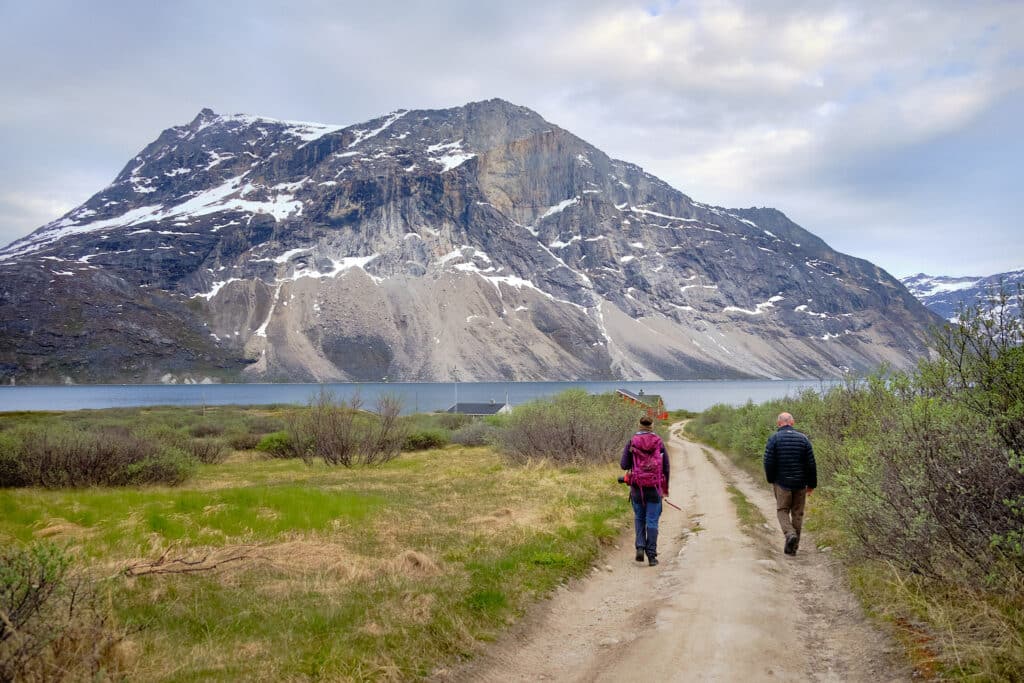 Walking towards Qooqqut dock in the Nuuk Fjord - Guide to Greenland