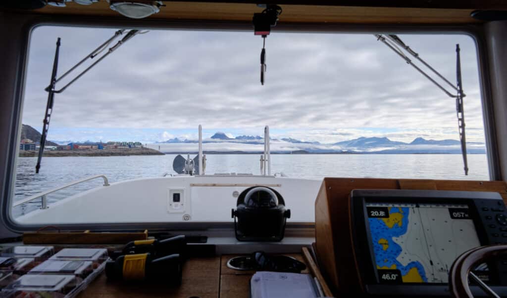 Inside Maniitsoq Tour Boats heading north