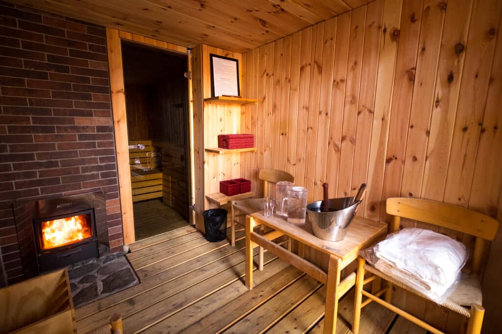 Anteroom of the Arctic Sauna Spa at the Hotel Sismiut