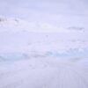 Snow bridge at the edge of the frozen Kangerlusarsuk Tulleq fjord near Sisimiut