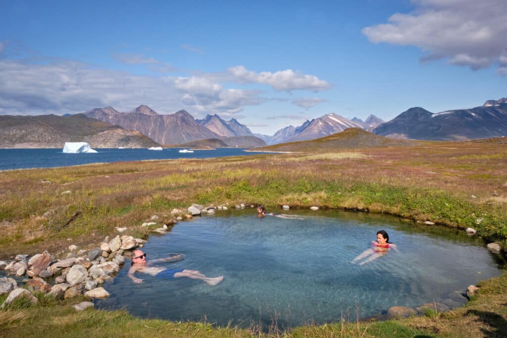 Soaking in the Uunartoq Hot Spring near Qaqortoq