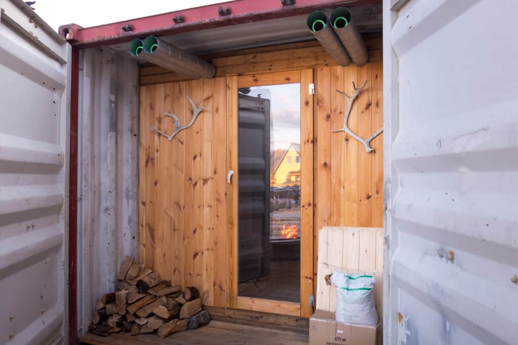 The entrance to the Arctic Sauna Spa at the Hotel Sisimiut