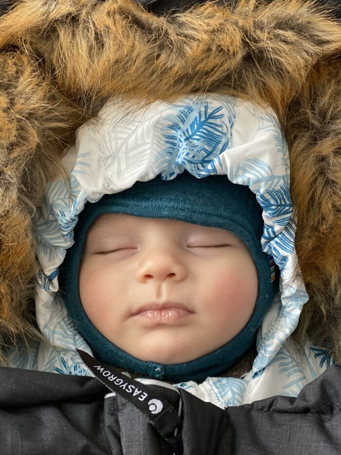Liam loves to sleep outdoors