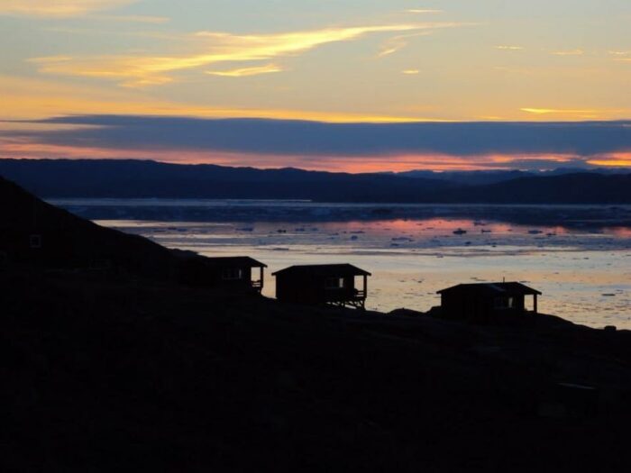 The sunset at eqi glacier