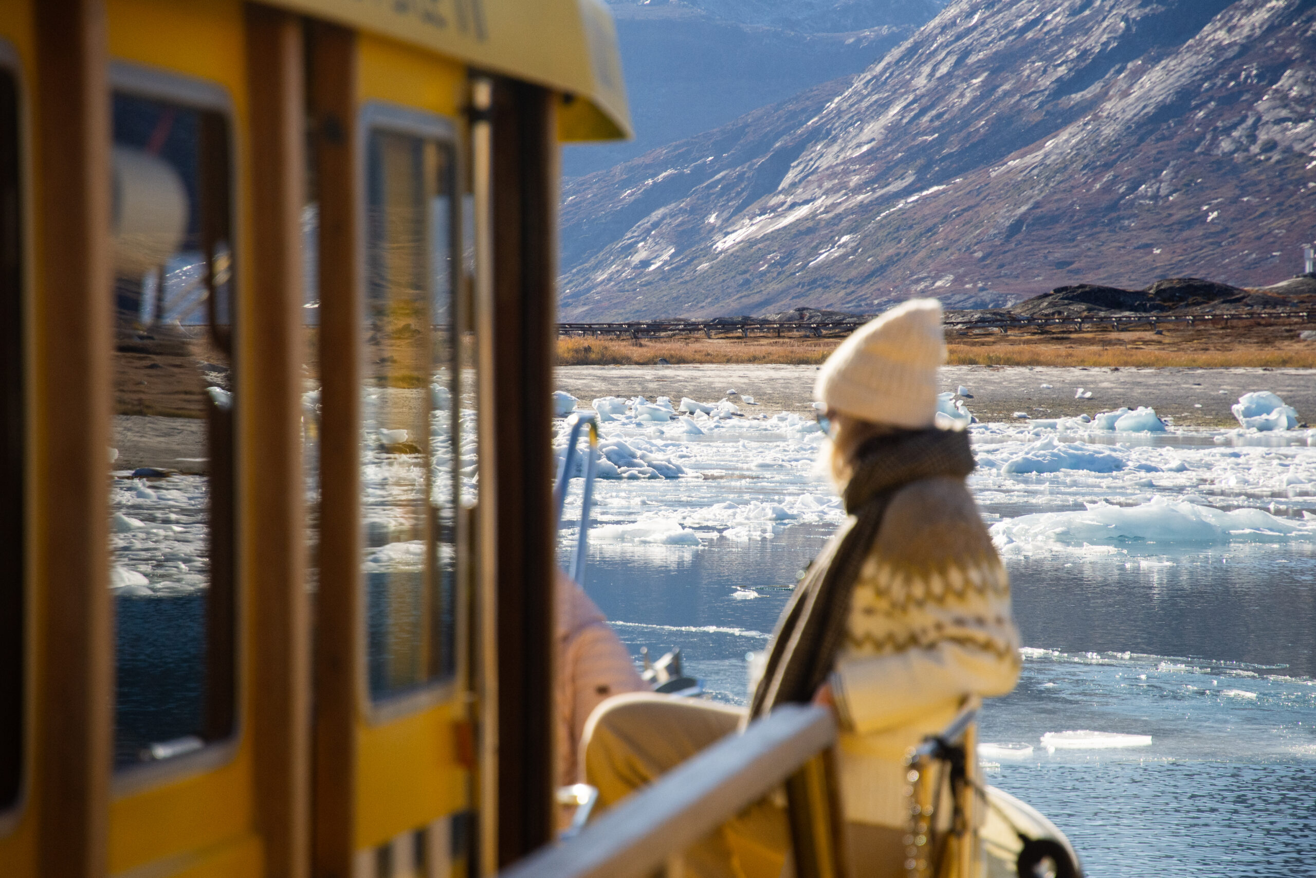 Sailing to Nuuk fjord in Autumn
