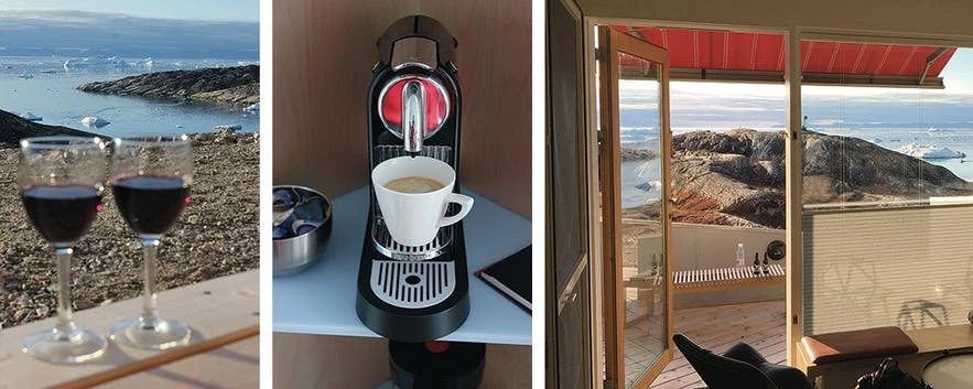 Enjoy a cup of coffee from the room’s own Nespresso machine or a glass of wine from the refrigerator
