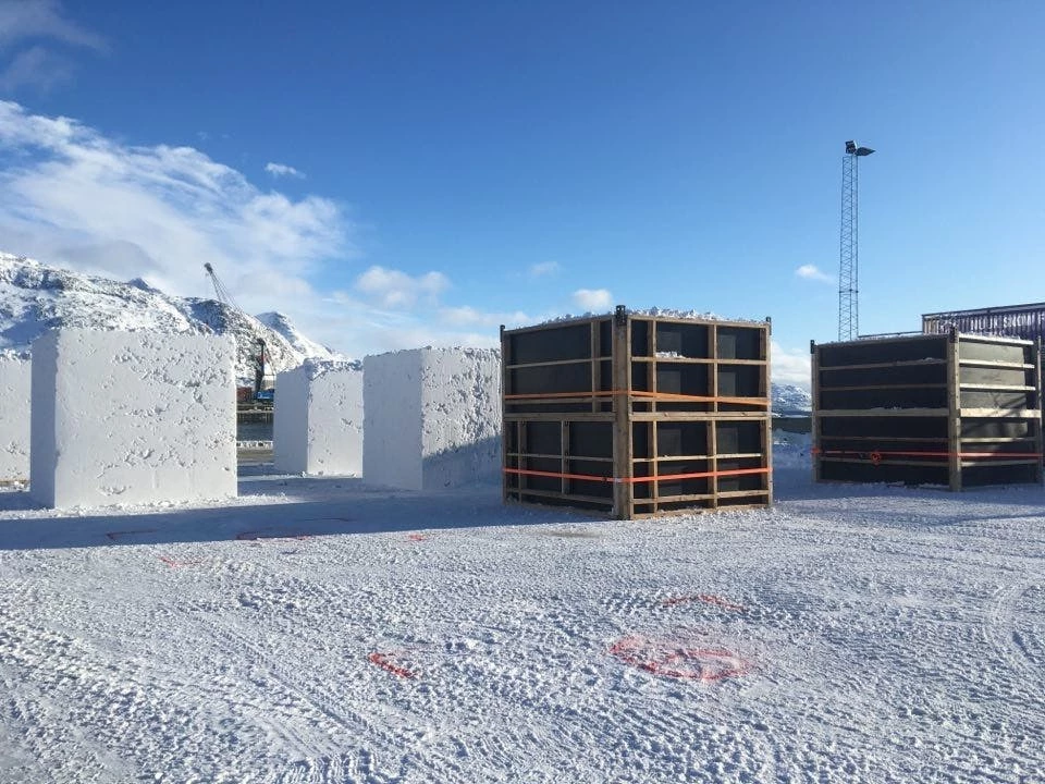 Cubes being made at preparation for Nuuk Snow Festival