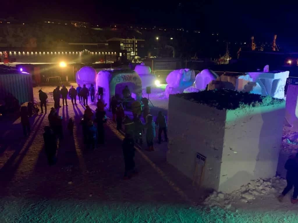 DJ playing at snow festival in Nuuk