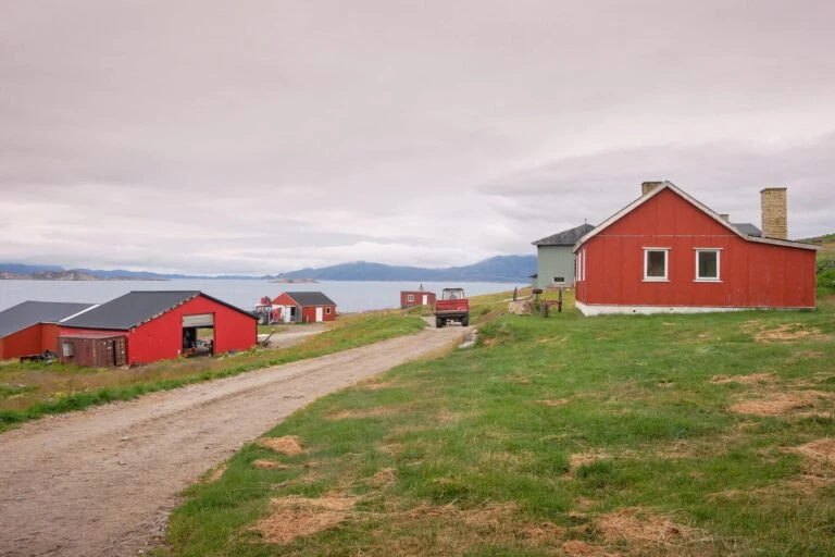 Farm buildings of Upernaviarsuk agricultural station near Qaqortoq
