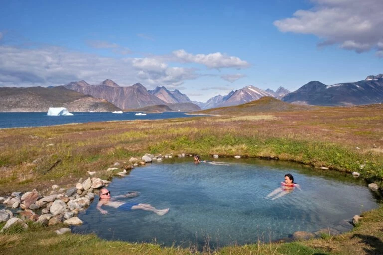 Soaking in the Uunartoq Hot Spring near Qaqortoq
